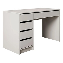 Habitat Et Jardin Bureau en bois 5 tiroirs Malika - 120 x 75 x 55 cm - Blanc
