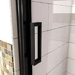 Acheter AICA Sanitaire 100x195cm - Porte de douche noir mat