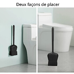 Brosse WC en silicone - Noir pas cher