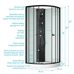 Acheter Aurlane Cabine de douche quart de cercle Elementary