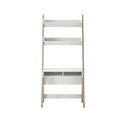 Pegane Bureau assis-debout - blanc/chêne