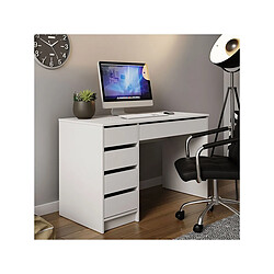 Habitat Et Jardin Bureau en bois 5 tiroirs Malika - 120 x 75 x 55 cm - Blanc