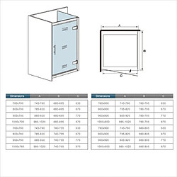 Cabine de douche 100x80 cm pas cher