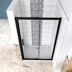 Avis AICA Sanitaire 100x195cm - Porte de douche noir mat