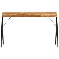 Helloshop26 Bureau en bois de manguier et acier - 118 cm