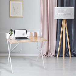 The Home Deco Factory Bureau industriel Brice - L. 90 x l. 84 cm - Blanc pas cher