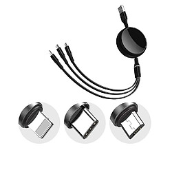 CABLING Câble de Charge rétractable 3 en 1 USB
