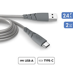 Bigben Force Power Câble Ultra-renforcé USB A/USB C 2m Gris