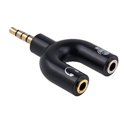 Wewoo Dédoubleur Adaptateur Jack noir 3.5mm Stéréo Mâle à 3.5mm Casque & Mic Femelle Splitter