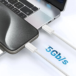 Acheter Apple Câble USB-C vers USB-C 240W compatible iPhone 15 et MacBook - Original Blanc