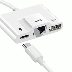 Avizar Adaptateur USB-C vers Ethernet Blanc pas cher