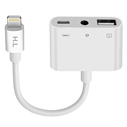 Avizar Adaptateur Lightning vers USB/Jack - Blanc