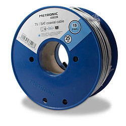 Metronic Câble coaxial noir - 25 m
