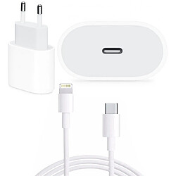 Visiodirect Chargeur iPhone SE 2022 - 20W - Blanc