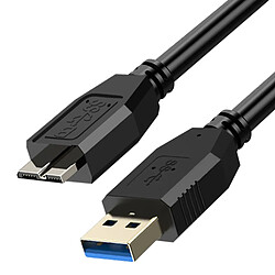 Avizar Câble USB 3.0 Micro B - Noir 1,8m Câble de transfert USB 3.0 vers micro B - Compatible Samsung Galaxy - Transmission 4.8 Gbps