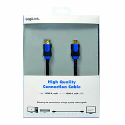 LogiLink Câble HDMI 15 m - Bleu/Noir