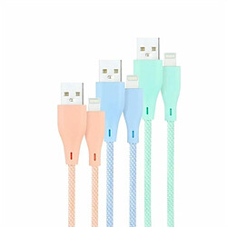 NANOCABLE 10.10.0401-CO1 USB vers Lightning Bleu/Vert/Rose