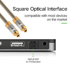 Acheter Wewoo Câble audio optique EMK YL-A - 10 m - Doré