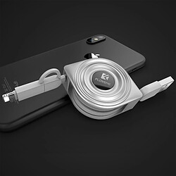 Wewoo Câble 2 en 1 USB/Lightning - Argent - 1 m