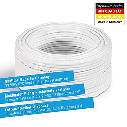 PureLink Câble enceinte SP011-010 - 10 m - Blanc pas cher