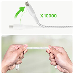 Belkin Câble USB vers USB-C 18W Nylon Tressé 15cm Charge et Synchro Blanc pas cher
