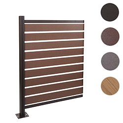 Mendler HWC-K57 - Marron Clôture pour poubelles - Alu aspect bois - Extension 130x100x6 cm