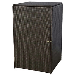 Decoshop26 Abri de poubelle extérieur conteneur à ordures en rotin poly marron 120 litres 04_0002858
