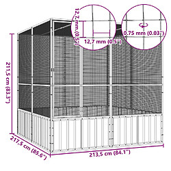 vidaXL Cage Anthracite 213,5x217,5x211,5 cm pas cher