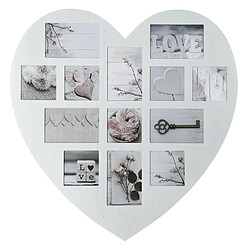 Atmosphera Pêle-mêle cœur Patine - 13 Photos - Blanc