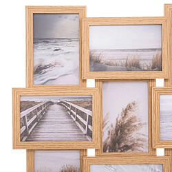 Atmosphera Pêle-mêle en MDF 16 photos effet nature - Longueur 58 cm x Hauteur 58 cm - Beige