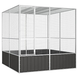 vidaXL Cage Anthracite 213,5x217,5x211,5 cm Cage à perruches - Acier galvanisé - Sécurité supplémentaire - Design ventilé