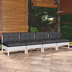vidaXL Canapé 4 places jardin Anthracite