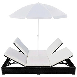 Acheter vidaXL Chaise longue avec parasol - Noir