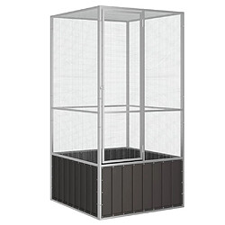 vidaXL Cage Anthracite 111x107x211,5 cm Cage à oiseaux - Acier galvanisé - Volière tout-en-un - Design ventilé