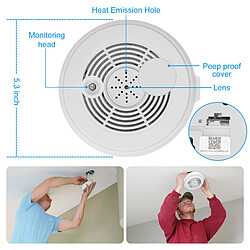 Avis Yonis Détecteur De Fumée Caméra Espion Wifi Full HD Vision Nocturne PIR + SD 128Go