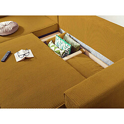 Avis Bestmobilier Dellia - canapé d'angle réversible convertible - avec coffre - en velours côtelé - 4