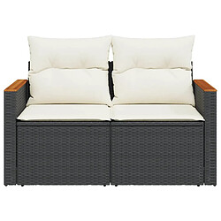 Acheter vidaXL Canapé de jardin 2 places - Résine tressée noire