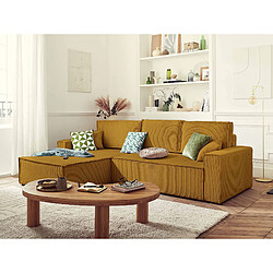 Bestmobilier Dellia - canapé d'angle réversible convertible - avec coffre - en velours côtelé - 4 pas cher