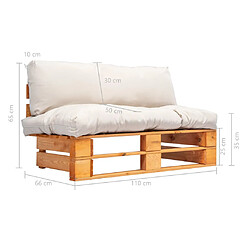 vidaXL Canapé Palette - Sable pas cher