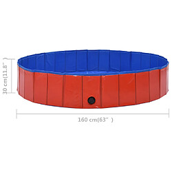 vidaXL Piscine pliable pour chiens - Rouge pas cher