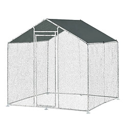 Pro.Tec pro_tec Volière en acier - 2 x 2 m Enclos extérieur pour petits animaux - Acier galvanisé - Protection solaire résistante UV - Facile à monter