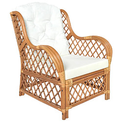 VidaXL Canapé avec coussin - Rotin naturel