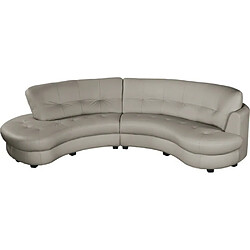 Avis Venesetti canapé droit cuir 5 places - Gris