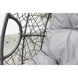 Avis Concept Usine Fauteuil œuf sur pied en résine gris effet rotin JANE