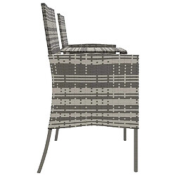 Acheter Vidaxl Canapé jardin 2 places et table basse résine tressée anthracite