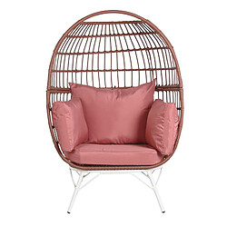 PEGANE Fauteuil en rotin synthétique - Terracotta