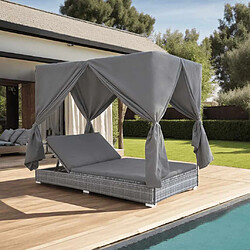 vidaXL Chaise longue d'extérieur - Gris