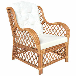 VidaXL Canapé avec coussin - Rotin naturel