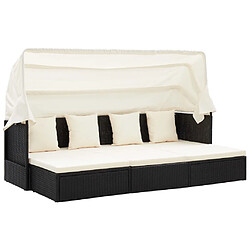 vidaXL Lit de jardin avec toit - Noir