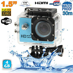 Yonis Caméra Sport Waterproof - Bleu - 4 Go